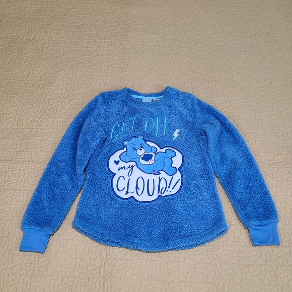 Vintage Grumpy Care Bears fuzzy fleece pajama long sleeve size XS - Picture 2 of 4